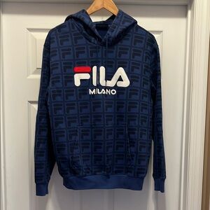 New oversized Fila Milano Navy Blue Logo Hoodie